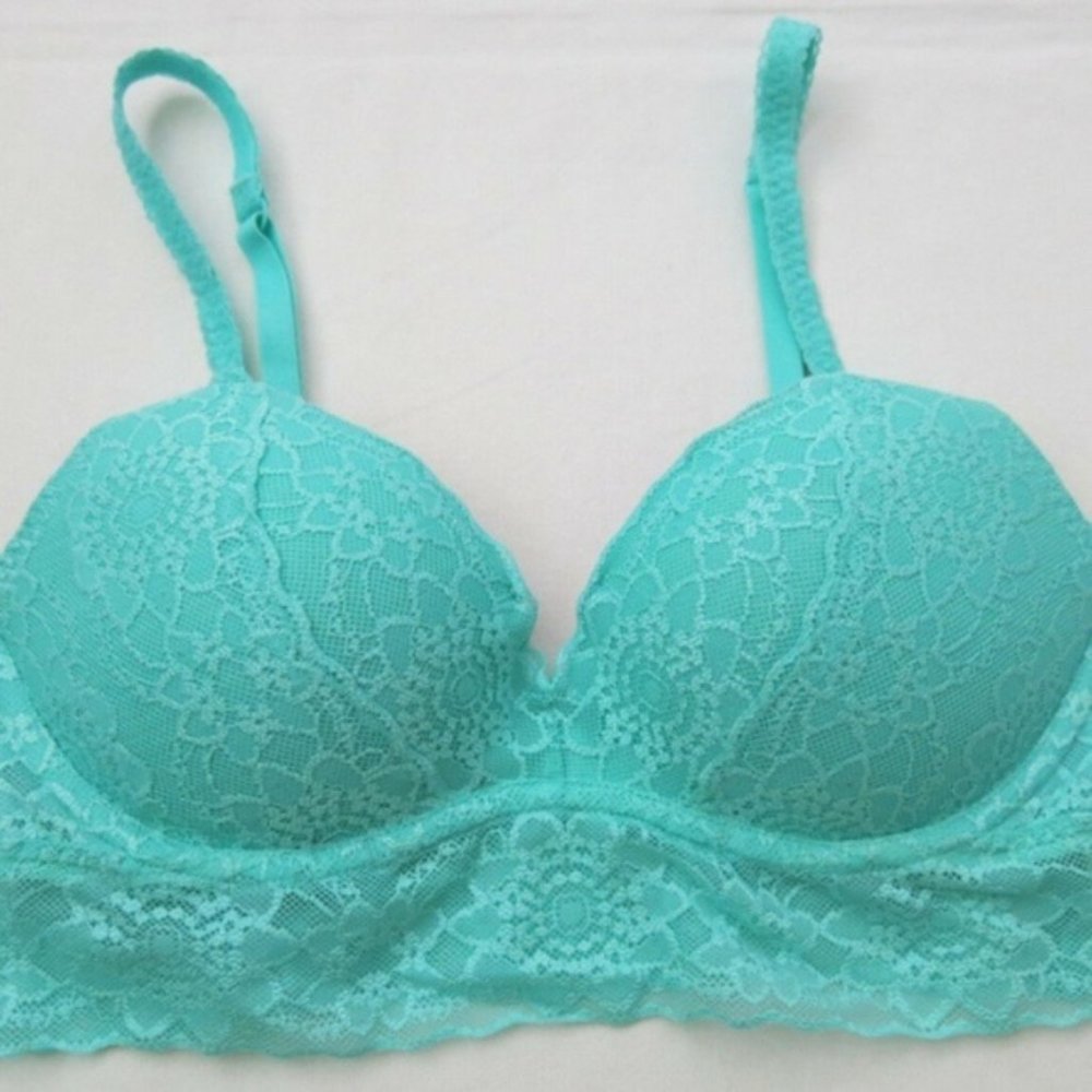 Pink VICTORIA'S SECRET Padded Underwire Support Lace Bralette - Size XS (AA-B)